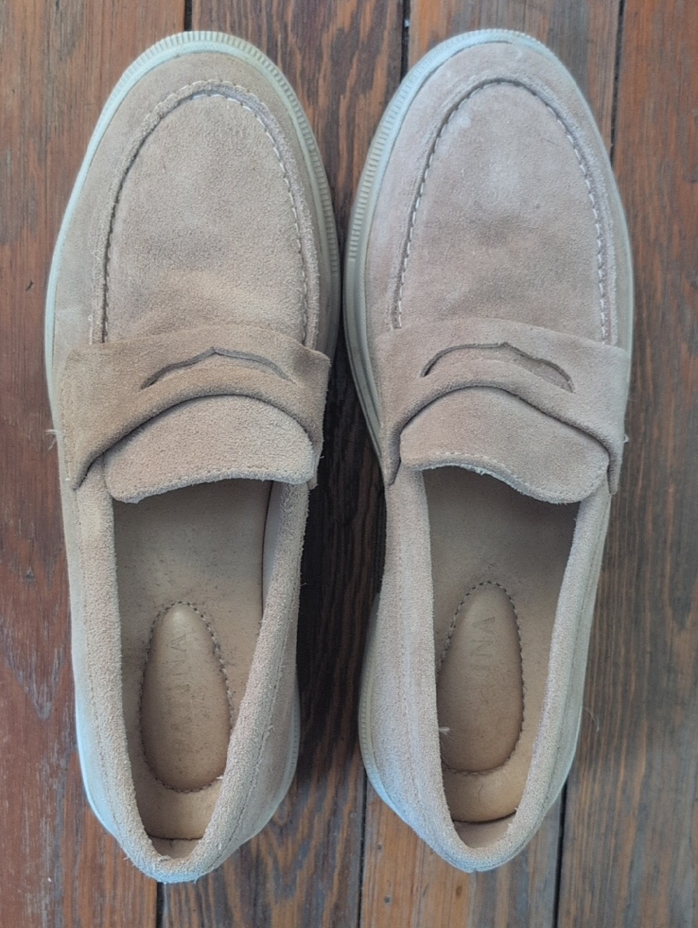 Women's Suede Slip-On Loafers in Taupe